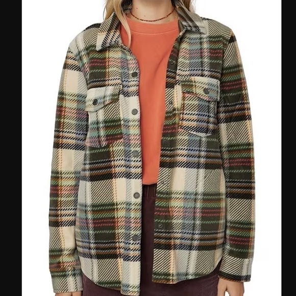 O'NEILL Shacket Women's Size Small Blue Red Plaid Multicolor Long Sleeve - Picture 3 of 12